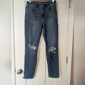 American Eagle Outfitters Dark Blue Ripped Boyfriend Jeans
